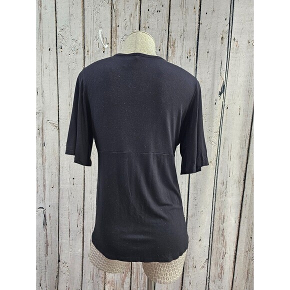 ALK Women's M Saint Tropez West Surplice Flutter Sleeve SS Top Blouse Shirt Tee - Picture 3 of 7